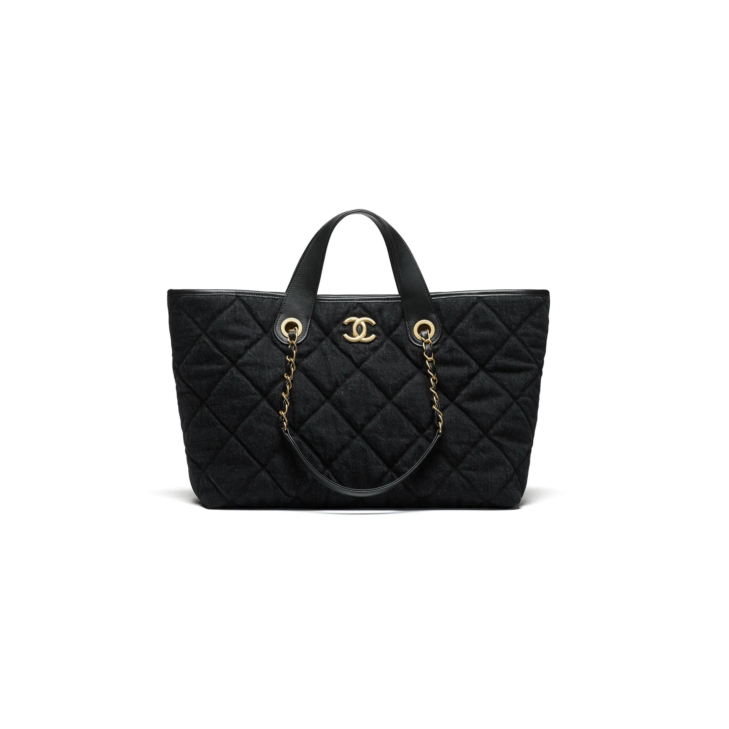 CHANEL SHOPPING BAG WASHED DENIM GOLD-TONE METAL (44*26*13cm)